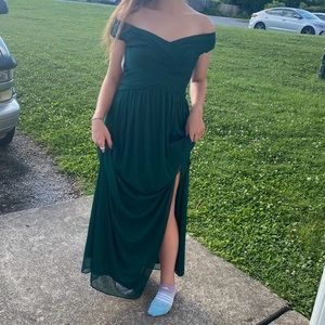 david’s bridal, size 8, juniper green